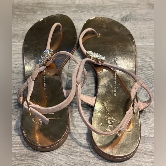Giuseppe Zanotti jeweled thong sandals, rose gold color size 37 or size 6 - Picture 3 of 12